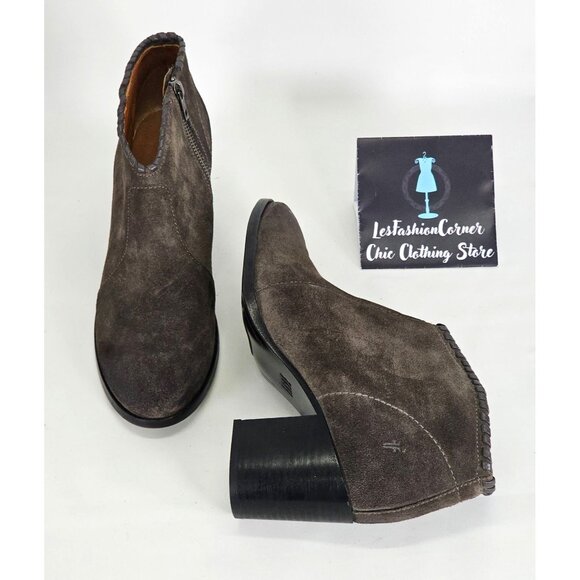 Frye Women's Smokey Gray Suede Nora Whipstiched Ankle Bootie Size 9.5 180 - Picture 11 of 16